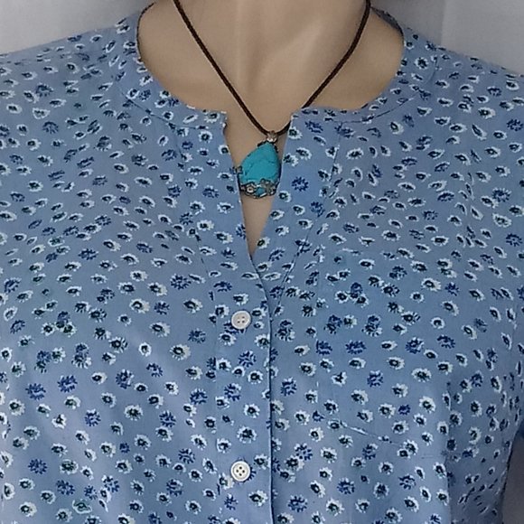 J. CREW Tie Closure Button Down Shirt Sz M Cute! - Picture 5 of 9